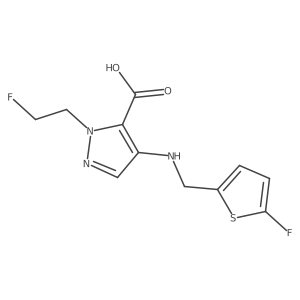 1-(2-fluoroethyl)-4-{[(5-fluorothiophen-2-yl)methyl]amino}-1H-pyrazole-5-carboxylic acid结构式