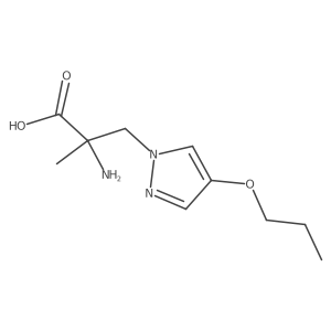 2-amino-2-methyl-3-(4-propoxy-1H-pyrazol-1-yl)propanoic acid结构式