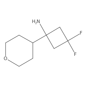 3,3-Difluoro-1-(oxan-4-yl)cyclobutan-1-amine结构式