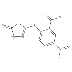 5-Nitro-2-[(5-sulfanyl-1,3,4-thiadiazol-2-yl)sulfanyl]benzoic acid结构式