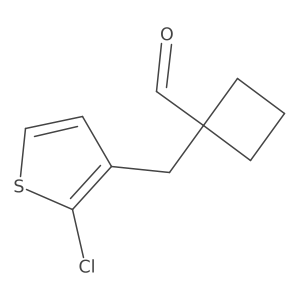 1-[(2-Chlorothiophen-3-yl)methyl]cyclobutane-1-carbaldehyde结构式