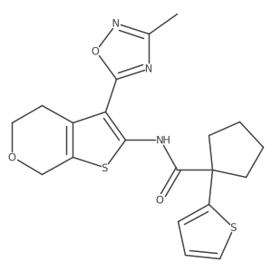 N-(3-(3-methyl-1,2,4-oxadiazol-5-yl)-5,7-dihydro-4H-thieno[2,3-c]pyran-2-yl)-1-(thiophen-2-yl)cyclopentanecarboxamide Structure