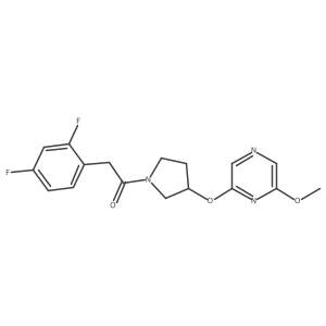 2-(2,4-Difluorophenyl)-1-(3-((6-methoxypyrazin-2-yl)oxy)pyrrolidin-1-yl)ethanone Structure