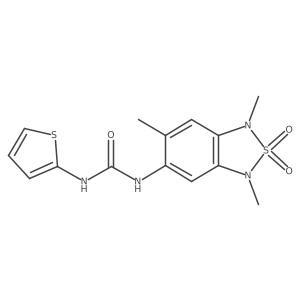 1-(Thiophen-2-yl)-3-(1,3,6-trimethyl-2,2-dioxido-1,3-dihydrobenzo[c][1,2,5]thiadiazol-5-yl)urea结构式
