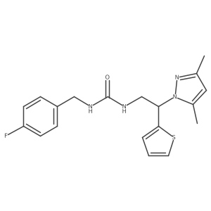 1-(2-(3,5-dimethyl-1H-pyrazol-1-yl)-2-(thiophen-2-yl)ethyl)-3-(4-fluorobenzyl)urea Structure
