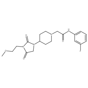 N-(3-fluorophenyl)-2-(4-(3-(2-methoxyethyl)-2,4-dioxoimidazolidin-1-yl)piperidin-1-yl)acetamide Structure