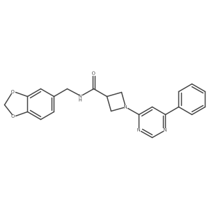 N-(benzo[d][1,3]dioxol-5-ylmethyl)-1-(6-phenylpyrimidin-4-yl)azetidine-3-carboxamide Structure