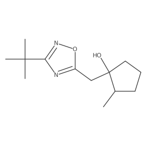 1-[(3-tert-Butyl-1,2,4-oxadiazol-5-yl)methyl]-2-methylcyclopentan-1-ol结构式