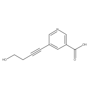 5-(4-Hydroxybut-1-yn-1-yl)pyridine-3-carboxylic acid Structure
