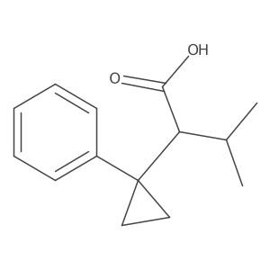 3-Methyl-2-(1-phenylcyclopropyl)butanoic acid结构式