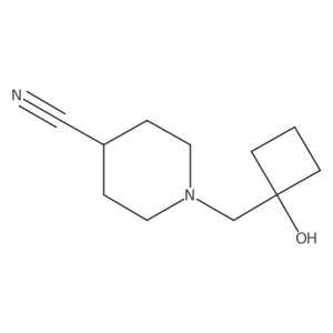 1-[(1-Hydroxycyclobutyl)methyl]piperidine-4-carbonitrile Structure