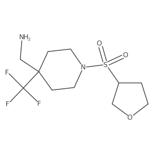 [1-(Oxolane-3-sulfonyl)-4-(trifluoromethyl)piperidin-4-yl]methanamine结构式