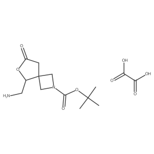tert-Butyl 5-(aminomethyl)-7-oxo-6-oxa-2-azaspiro[3.4]octane-2-carboxylate oxalate Structure