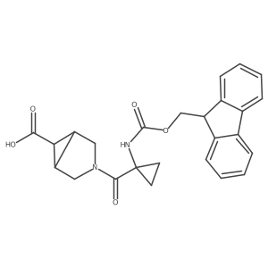 (1R,5S)-3-[1-({[(9H-fluoren-9-yl)methoxy]carbonyl}amino)cyclopropanecarbonyl]-3-azabicyclo[3.1.0]hexane-6-carboxylic acid结构式