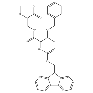 3-[(2R,3S)-3-(benzyloxy)-2-({[(9H-fluoren-9-yl)methoxy]carbonyl}amino)butanamido]-2-methoxypropanoic acid Structure