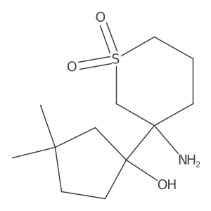 3-Amino-3-(1-hydroxy-3,3-dimethylcyclopentyl)-1lambda6-thiane-1,1-dione Structure