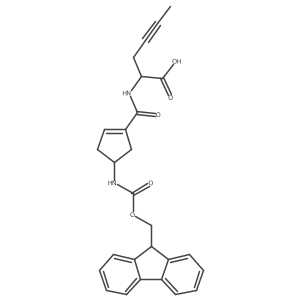 2-{[4-({[(9H-fluoren-9-yl)methoxy]carbonyl}amino)cyclopent-1-en-1-yl]formamido}hex-4-ynoic acid结构式