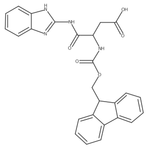 3-[(1H-1,3-benzodiazol-2-yl)carbamoyl]-3-({[(9H-fluoren-9-yl)methoxy]carbonyl}amino)propanoic acid结构式