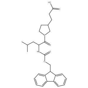 3-{1-[2-({[(9H-fluoren-9-yl)methoxy]carbonyl}amino)-4-methylpentanoyl]pyrrolidin-3-yl}propanoic acid结构式