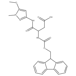 3-({[(9H-fluoren-9-yl)methoxy]carbonyl}amino)-3-[(5-methoxy-1-methyl-1H-pyrazol-3-yl)carbamoyl]propanoic acid结构式