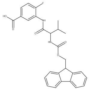 3-[2-({[(9H-fluoren-9-yl)methoxy]carbonyl}amino)-3-methylbutanamido]-4-fluorobenzoic acid Structure