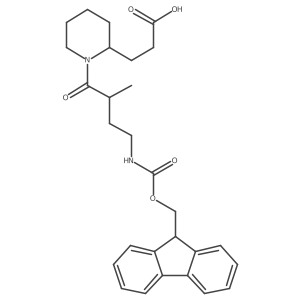 3-{1-[4-({[(9H-fluoren-9-yl)methoxy]carbonyl}amino)-2-methylbutanoyl]piperidin-2-yl}propanoic acid结构式