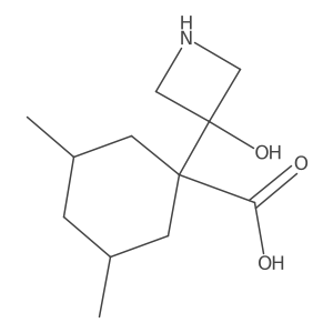 1-(3-Hydroxyazetidin-3-yl)-3,5-dimethylcyclohexane-1-carboxylic acid Structure