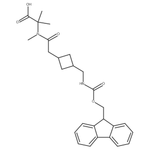 2-(2-{3-[({[(9H-fluoren-9-yl)methoxy]carbonyl}amino)methyl]cyclobutyl}-N-methylacetamido)-2-methylpropanoic acid Structure