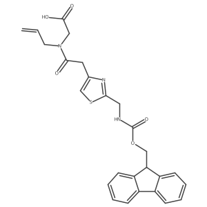 2-(2-{2-[({[(9H-fluoren-9-yl)methoxy]carbonyl}amino)methyl]-1,3-thiazol-4-yl}-N-(prop-2-en-1-yl)acetamido)acetic acid Structure