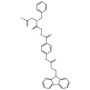2-(N-benzyl-2-{[4-({[(9H-fluoren-9-yl)methoxy]carbonyl}amino)phenyl]formamido}acetamido)acetic acid Structure