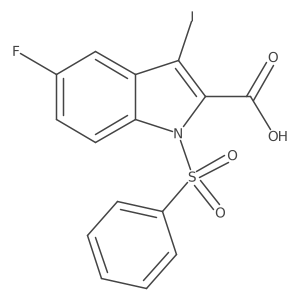 1-(benzenesulfonyl)-5-fluoro-3-iodo-1H-indole-2-carboxylic acid Structure