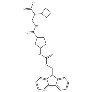 2-cyclobutyl-3-{[3-({[(9H-fluoren-9-yl)methoxy]carbonyl}amino)cyclopentyl]formamido}propanoic acid结构式