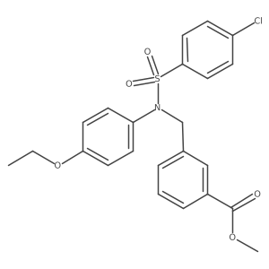 Benzoic acid, 3-[[[(4-chlorophenyl)sulfonyl](4-ethoxyphenyl)amino]methyl]-, methyl ester Structure