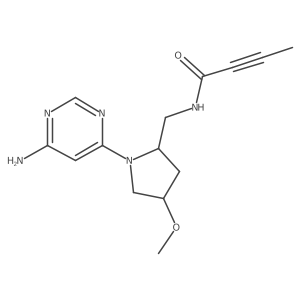 N-[[(2R,4R)-1-(6-Aminopyrimidin-4-yl)-4-methoxypyrrolidin-2-yl]methyl]but-2-ynamide结构式