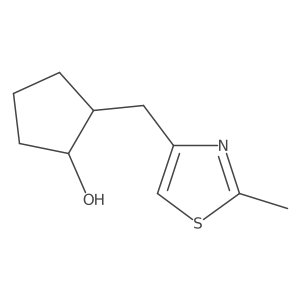 rac-(1R,2S)-2-[(2-methyl-1,3-thiazol-4-yl)methyl]cyclopentan-1-ol Structure