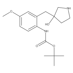 tert-butyl N-{2-[(3-hydroxypyrrolidin-3-yl)methyl]-4-methoxyphenyl}carbamate结构式
