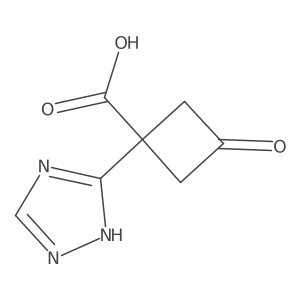 3-oxo-1-(1H-1,2,4-triazol-3-yl)cyclobutane-1-carboxylic acid Structure