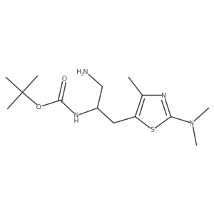tert-butyl N-{1-amino-3-[2-(dimethylamino)-4-methyl-1,3-thiazol-5-yl]propan-2-yl}carbamate结构式