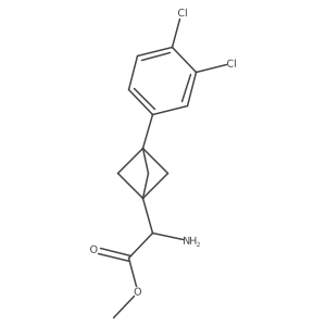 Methyl 2-amino-2-[3-(3,4-dichlorophenyl)-1-bicyclo[1.1.1]pentanyl]acetate结构式