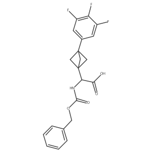2-(Phenylmethoxycarbonylamino)-2-[3-(3,4,5-trifluorophenyl)-1-bicyclo[1.1.1]pentanyl]acetic acid Structure