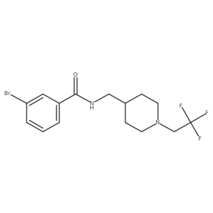 3-bromo-N-{[1-(2,2,2-trifluoroethyl)piperidin-4-yl]methyl}benzamide结构式