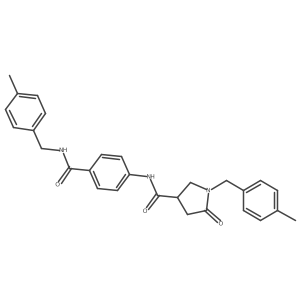 1-[(4-methylphenyl)methyl]-N-(4-{[(4-methylphenyl)methyl]carbamoyl}phenyl)-5-oxopyrrolidine-3-carboxamide Structure