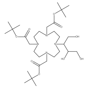 1,4,7,10-Tetraazacyclododecane-1,4,7-triacetic acid, 10-[(1R,2S)-2,3-dihydroxy-1-(hydroxymethyl)propyl]-, 1,4,7-tris(1,1-dimethylethyl) ester, rel- Structure