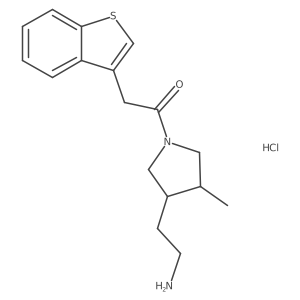 1-[3-(2-Aminoethyl)-4-methylpyrrolidin-1-yl]-2-(1-benzothiophen-3-yl)ethan-1-one hydrochloride Structure