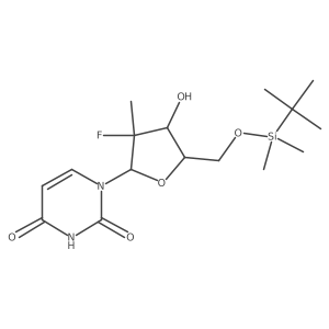 5'-O-tert-Butyldimethylsilyl-2'-deoxy-2'-fluoro-2'-C-methyluridine Structure
