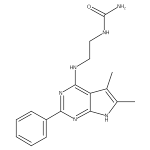 2-[(5,6-dimethyl-2-phenyl-7H-pyrrolo[2,3-d]pyrimidin-4-yl)amino]ethylurea Structure