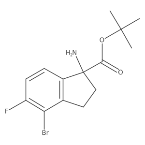 tert-butyl 1-amino-4-bromo-5-fluoro-2,3-dihydro-1H-indene-1-carboxylate结构式