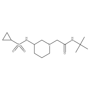 N-tert-butyl-2-(3-cyclopropanesulfonamidopiperidin-1-yl)acetamide结构式