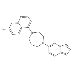 7-Fluoro-4-(4-{imidazo[1,2-b]pyridazin-6-yl}-1,4-diazepan-1-yl)quinazoline结构式
