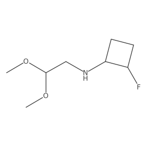 N-(2,2-dimethoxyethyl)-2-fluorocyclobutan-1-amine结构式